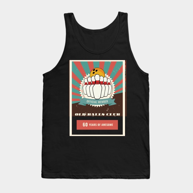 Old Balls Club Bowling Tank Top by Amart